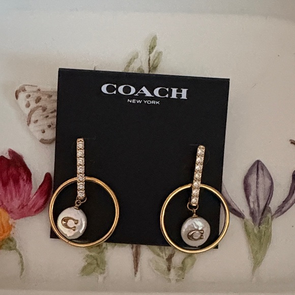 Coach Gold and Silver Hoop Earrings - Picture 2 of 3